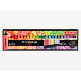 STABILO BOSS Original 23 colour highlighter desk set front packaging view