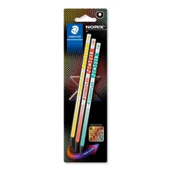STAEDTLER NORIX 181 HB graphite pencils assorted colours 3 pack