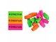 Three Staedtler neon block erasers with twelve matching pencil-cap erasers