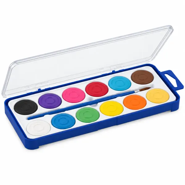 Staedtler 12 Colour Watercolour Paint Set with Paintbrush in Case