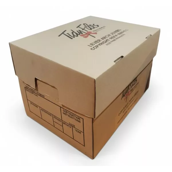 TIDY FILES Lever Arch Jumbo Storage Box Kraft TIDY FILES Lever Arch Jumbo Storage Box Holds Lever Arch Kraft