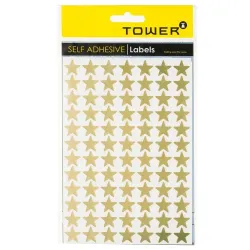 TOWER gold star stickers 14mm 168 pack for classroom rewards, marking and crafts