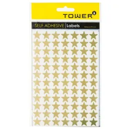 TOWER gold star stickers 14mm 168 pack for classroom rewards, marking and crafts