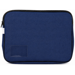 Treeline Navy Blue Canvas Book Bag with 5cm Gusset Navy Blue Treeline canvas book bag with zip closure, 5cm gusset and clear name-card holder