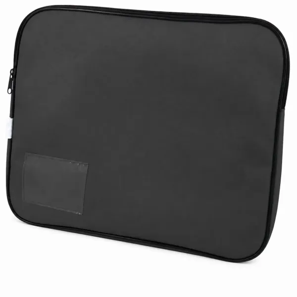 Treeline Black Canvas Book Bag with 5cm Gusset Black Treeline canvas book bag with zip closure, 5cm gusset and clear name-card holder