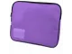 Angled view of the Treeline Purple canvas book bag showing the zip edge and clear name-card holder