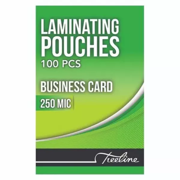 TREELINE Business Card Laminating Pouches 86 x 54mm 250 Micron TREELINE Business Card Laminating Pouches 86 x 54mm 250 Micron Box of 100
