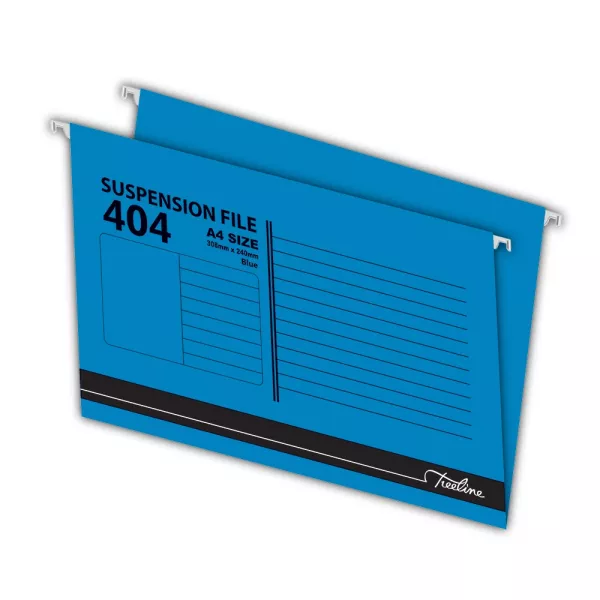 Treeline A4 Blue Suspension File 300 x 240mm Box 25 Treeline blue A4 suspension file 300 x 240mm with 13 tab positions