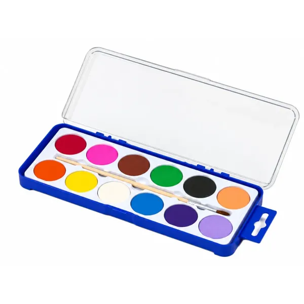 Treeline Watercolour Paints 12 Colours with Paintbrush in Case