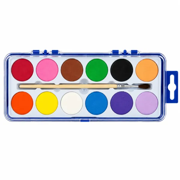 Treeline Watercolour Paints 12 Colours with Paintbrush in Case