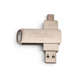 Treeline 16GB 2-in-1 OTG USB flash drive with Type-C and Type-A connectors