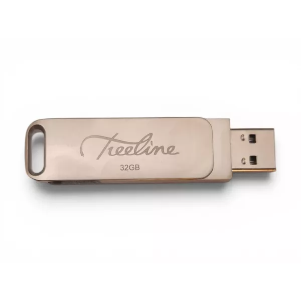 Treeline 32GB 2-in-1 OTG USB flash drive with Type-A and Type-C connectors