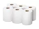 Angled view of AutoCut paper hand towel rolls 1 ply 35gsm pack of 6