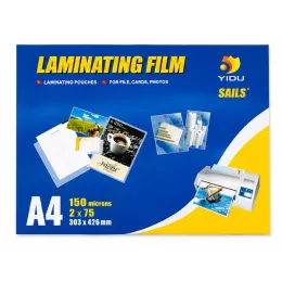 YIDU A4 gloss laminating pouches 150 micron 100 pack for certificates, notices and office documents