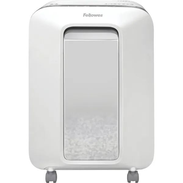 Fellowes Powershred LX201 white P-5 micro-cut shredder 12 sheet