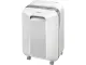Angled view of Fellowes Powershred LX201 white P-5 micro-cut shredder