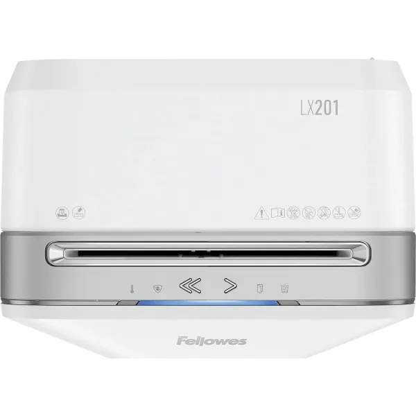 Fellowes Powershred LX201 white P-5 micro-cut shredder 12 sheet
