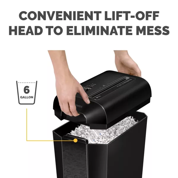 Fellowes LX65 Cross-Cut Shredder Angled View Angled view of the Fellowes Powershred LX65 black cross-cut paper shredder