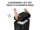 Fellowes LX65 Cross-Cut Shredder Angled View Angled view of the Fellowes Powershred LX65 black cross-cut paper shredder