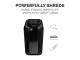 Fellowes LX65 Cross-Cut Shredder Angled View Angled view of the Fellowes Powershred LX65 black cross-cut paper shredder