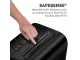 Fellowes LX65 Cross-Cut Shredder Angled View Angled view of the Fellowes Powershred LX65 black cross-cut paper shredder