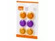 Nobo Magnetic Whiteboard Magnets 30mm assorted 6 pack shown in left angled blister pack view