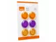 Nobo Magnetic Whiteboard Magnets 30mm assorted 6 pack shown in right angled blister pack view