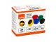 Nobo Magnetic Whiteboard Magnets 24mm assorted 10 pack shown in angled box packaging view