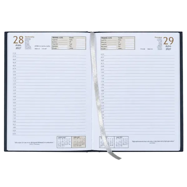 2027 A5 Diary Regency Black - Page a Day 2027 A5 Diary Regency Black - Page a Day