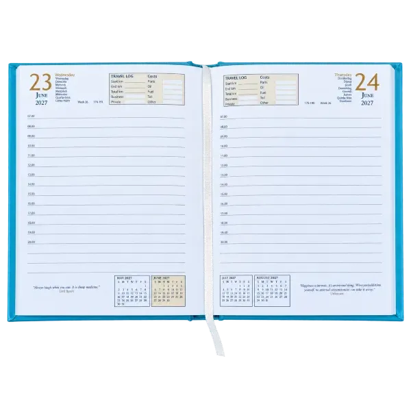 2027 A5 Diary Regency Turquoise - Page a Day