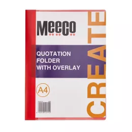MEECO A4 Quotation Folder with Overlay - Red