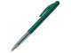 BIC Clic Medium Ballpoint Pen Green Side View BIC Clic Medium Ballpoint Pen Green shown from the side with retractable click top, pocket clip and semi-clear barrel