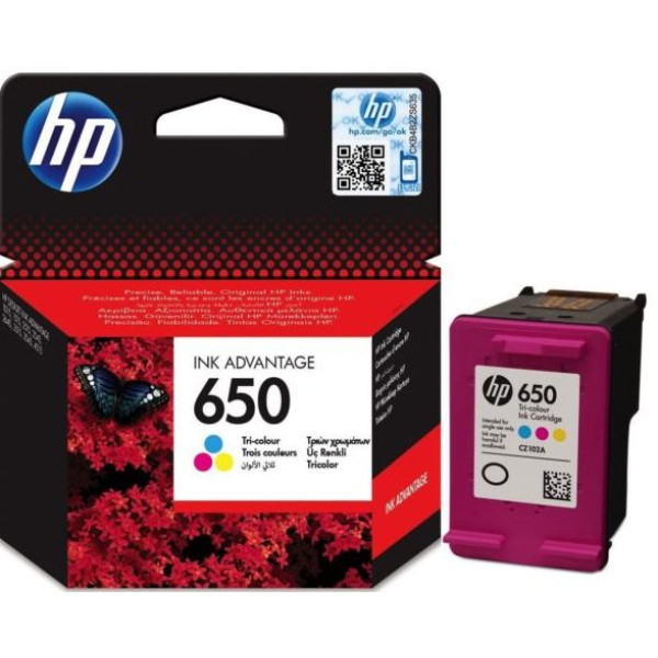 HP 650 Tri-Colour Original Ink Cartridge (CZ102AK) HP 650 Tri-Colour Original Ink Cartridge (CZ102AK)