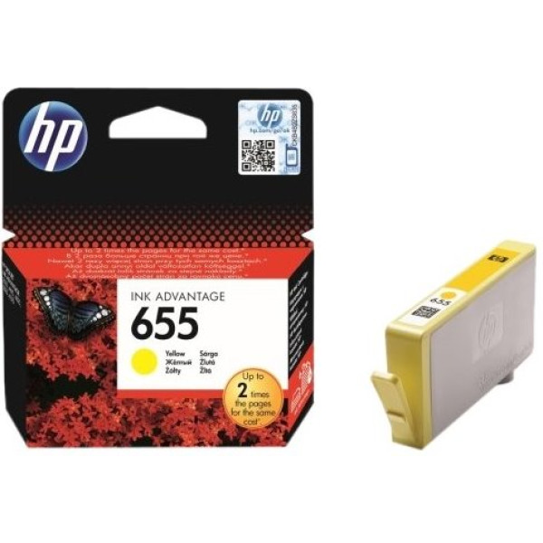 HP 655 Yellow Original Ink Cartridge (CZ112AE) HP 655 Yellow Original Ink Cartridge (CZ112AE)