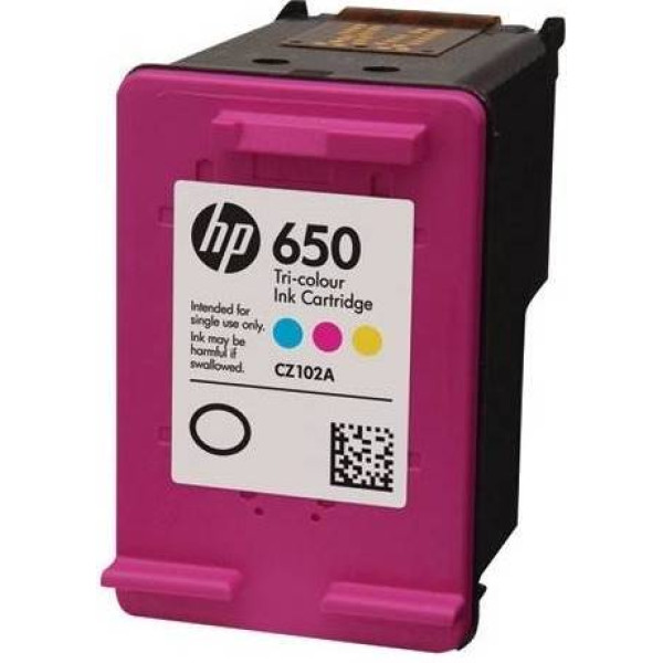HP 650 Tri-Colour Original Ink Cartridge (CZ102AK) HP 650 Tri-Colour Original Ink Cartridge (CZ102AK)