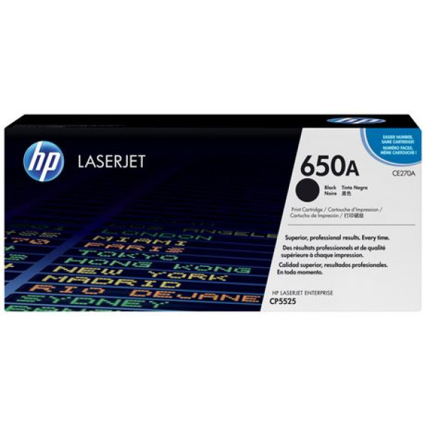 HP 650A Black Original Toner Cartridge (CE270A) HP 650A Black Original Toner Cartridge (CE270A)