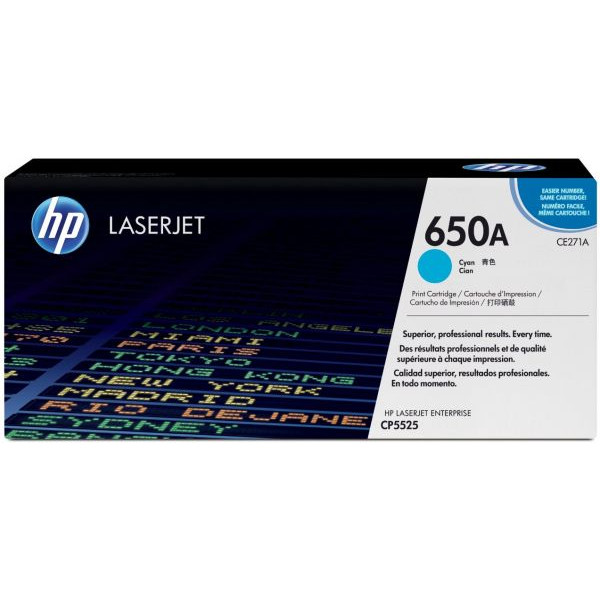 HP 650A Cyan Original Toner Cartridge (CE271A)