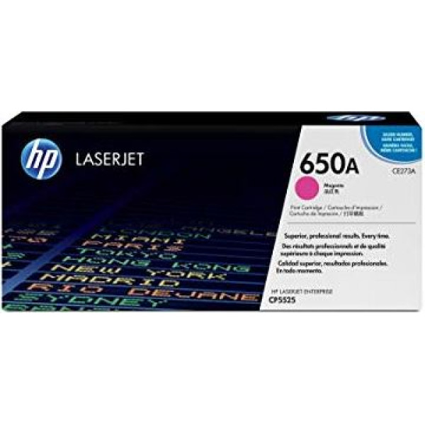 HP 650A Magenta Original Toner Cartridge (CE273A) HP 650A Magenta Original Toner Cartridge (CE273A)