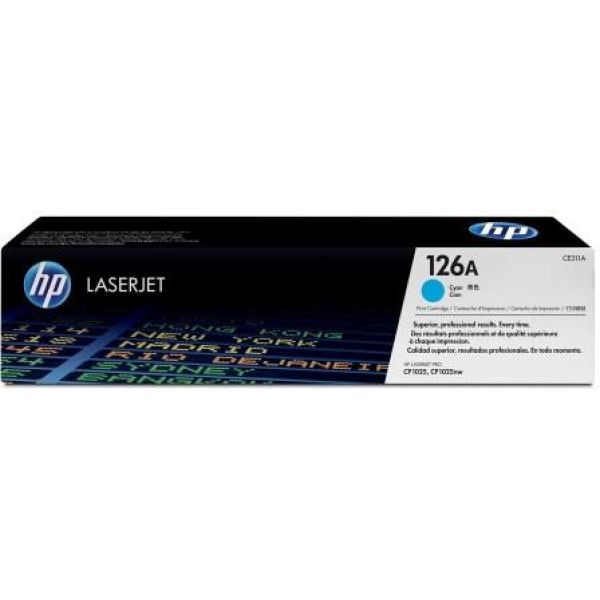 HP 126A CE311A Cyan Original LaserJet Toner Cartridge – 1,000 Page Yield