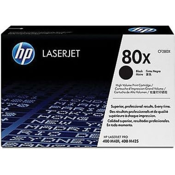 HP 80X Black High Yield Original Toner Cartridge (CF280X)