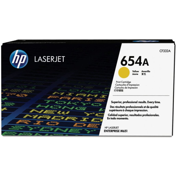 HP 654A Yellow Original Toner Cartridge (CF332A) HP 654A Yellow Original Toner Cartridge (CF332A)