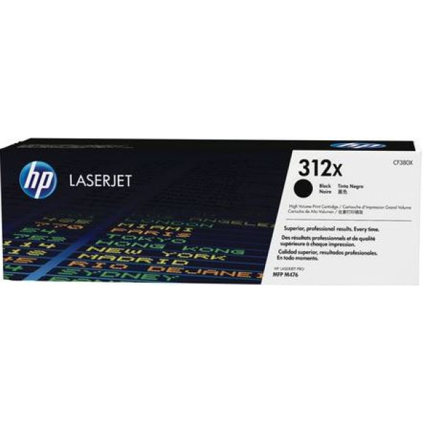 HP 312X Black High Yield Original Toner Cartridge (CF380X)