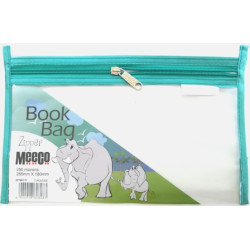 MEECO A5 Book Bag Clear PVC with Zip Turquoise MEECO A5 Book Bag Clear PVC with Zip Turquoise
