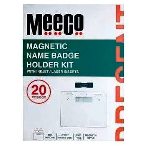 MEECO Magnetic Name Badge Holder Kit - Pack of 20 MEECO Magnetic Name Badge Holder Kit - Pack of 20