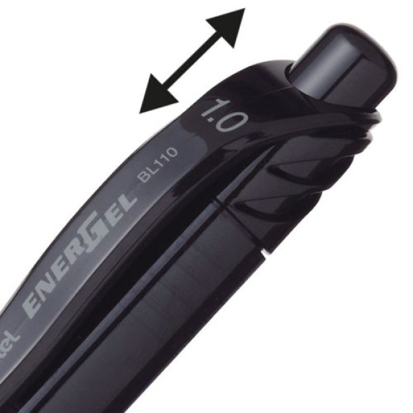 PENTEL BL110A EnerGel X Retractable Gel Roller Pen 1.0mm Black