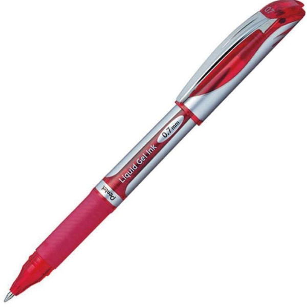 PENTEL BL57B EnerGel 0.7mm Metal Tip Gel Rollerball Pen Red