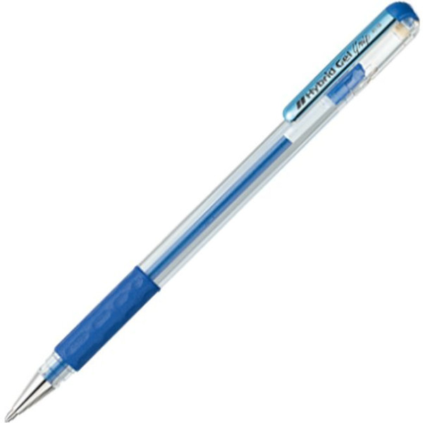 PENTEL Hybrid Gel Grip Roller Pen Blue Metallic