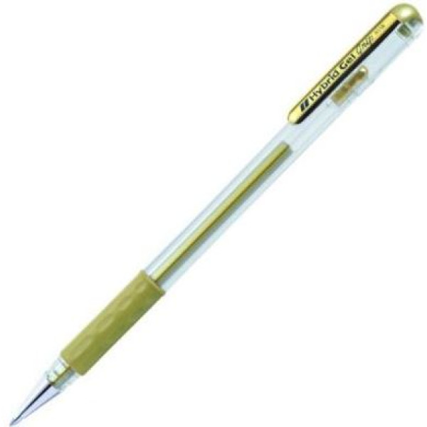 PENTEL Hybrid Gel Grip Roller Pen Gold Metallic
