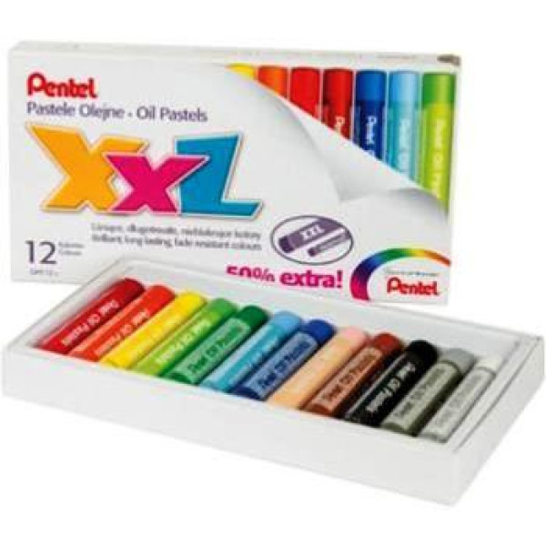 PENTEL XXL Oil Pastels 12 Colour Set