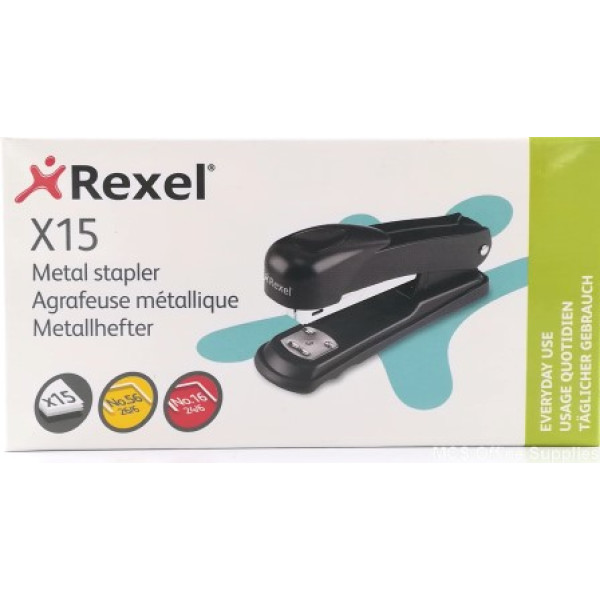 REXEL X15 Half Strip Stapler - Black